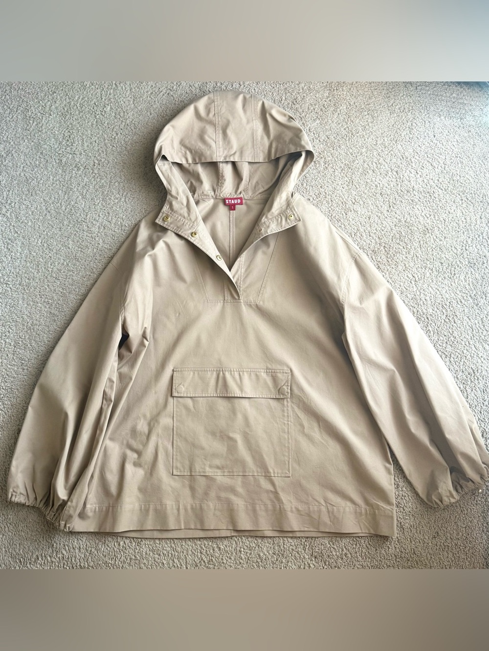 NWOT STAUD Lightweight Hooded Anorak Jacket in Desert - Size Small - Picture 2 of 6
